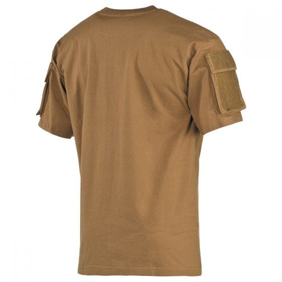 MFH US Short Sleeved T-Shirt with Sleeve Pockets Coyote