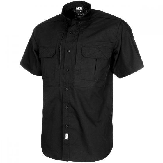 MFH Short Sleeved Teflon Coated Ripstop Attack Shirt Black