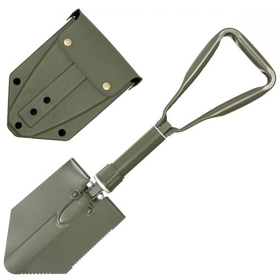 MFH German Army Folding Shovel with Cover Olive