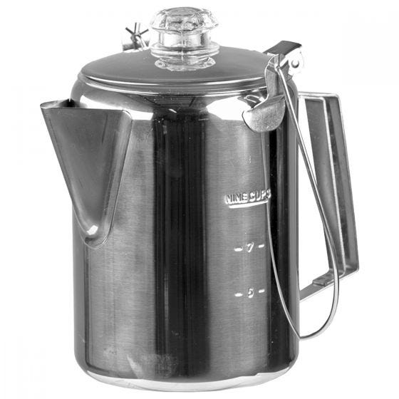 Mil-Tec Stainless Steel Coffee Pot With Percolator (9 Cups)