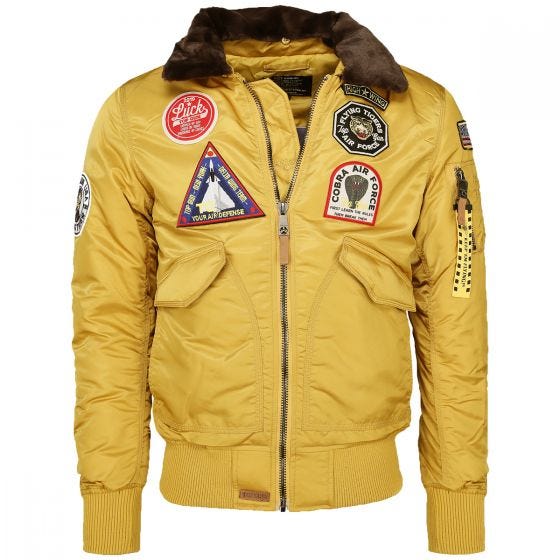 Mil-Tec Top Gun Flight Jacket Flying Tigers Yellow