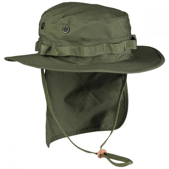 Teesar British Boonie Hat with Neck Flap Ripstop Olive