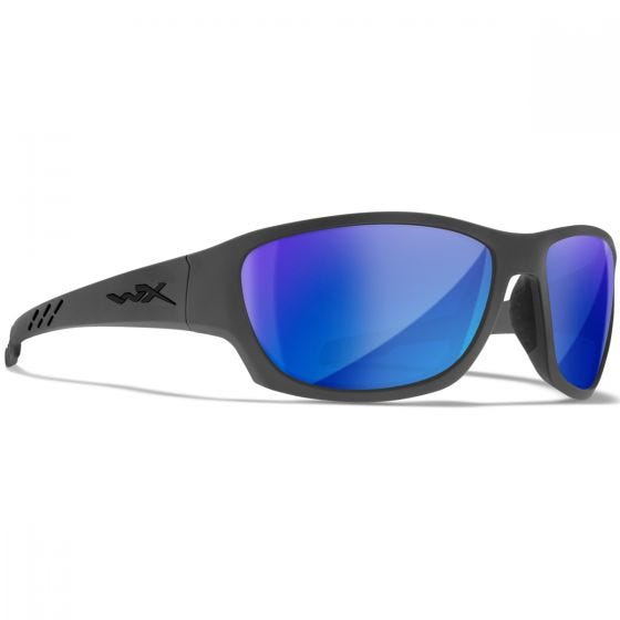 Wiley X WX Climb Glasses - Captivate Polarized Blue Mirror Lenses / Matte Grey Frame