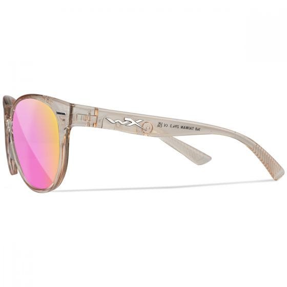 Wiley X WX Covert Glasses - Captivate Polarized Rose Gold Lenses / Gloss Crystal Blush Frame