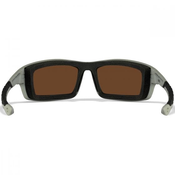 Wiley X WX Grid Glasses - Captivate Polarized Green Mirror Lenses / Matte Cool Grey Frame