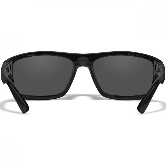 Wiley X WX Peak Glasses - Silver Flash Lenses / Gloss Black Frame