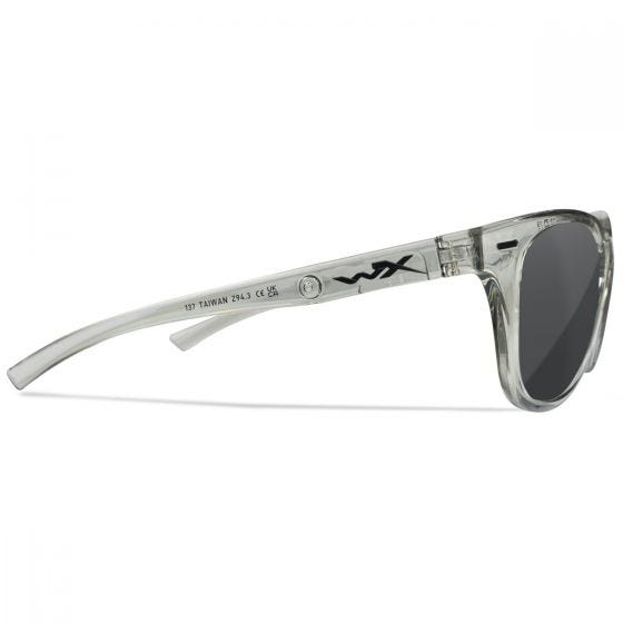 Wiley X WX Ultra Glasses - Captivate Polarized Grey Lenses / Gloss Crystal Light Grey Frame