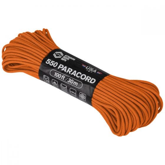 Atwood Rope 100ft 550 Paracord Burnt Orange