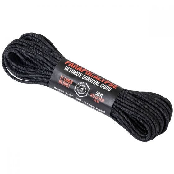 Atwood Rope 50ft Parapocalypse Paracord Black