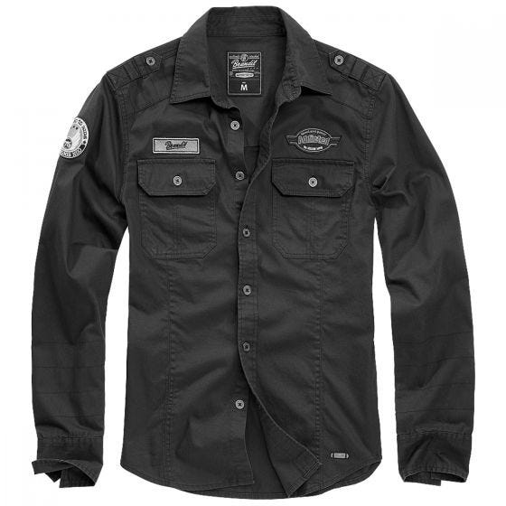 Brandit Luis Vintage Shirt with Badges Black