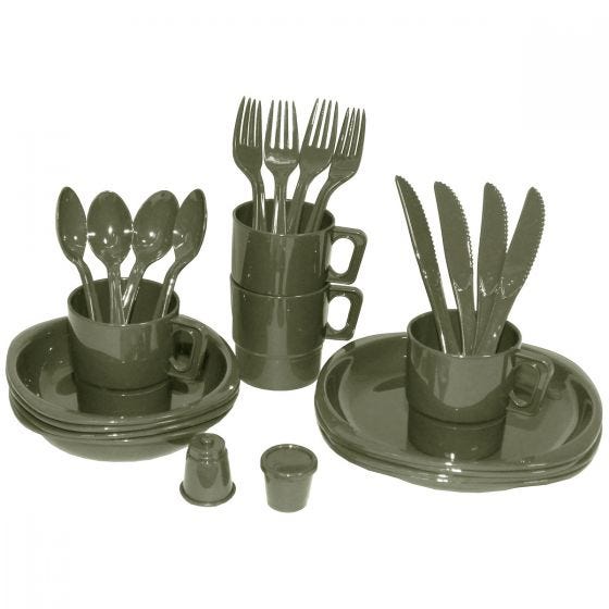 MFH Camping Plastic Mess Kit 26 Pieces