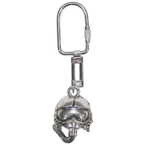 MFH Pilot Helmet Key Ring Silver