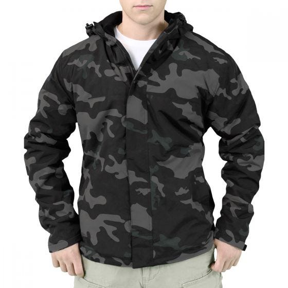 Surplus Windbreaker Jacket with Zipper Black Camo