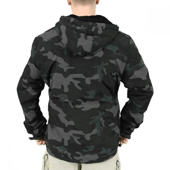 Surplus Windbreaker Jacket with Zipper Black Camo