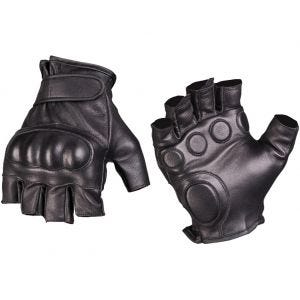 Mil-Tec Tactical Fingerless Leather Gloves Black
