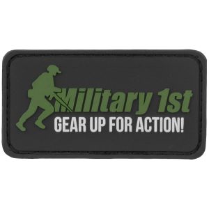 Military 1st Gear Up For Action Patch Black/White/Green