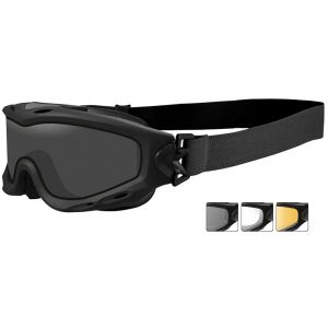 Wiley X Spear Goggles - Dual Smoke Gray + Clear + Light Rust Lens / Matte Black Frame