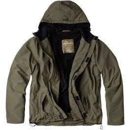 Surplus Windbreaker with Zipper Olive