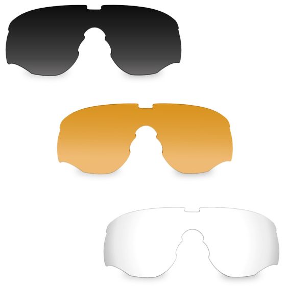 Wiley X WX Rogue Comm Glasses - Smoke Gray + Clear + Light Rust Lens / Matte Black Frame