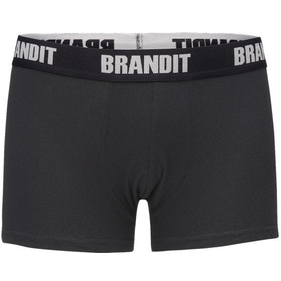 Brandit Boxer Shorts Logo 2 Pack Black / Black