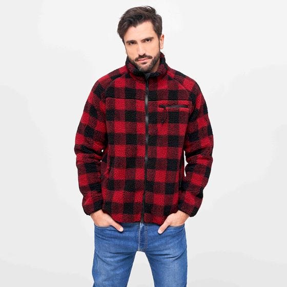 Brandit Teddyfleece Jacket Red/Black