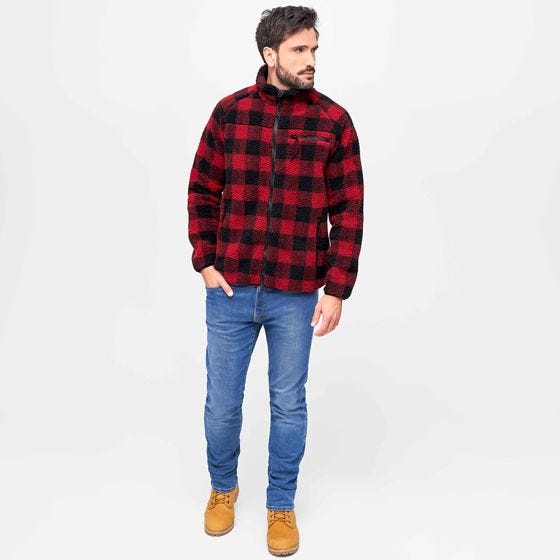 Brandit Teddyfleece Jacket Red/Black