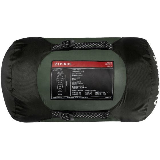 Alpinus Primalight 1000 (Left) Sleeping Bag Green