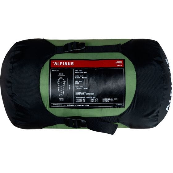 Alpinus Ultralight 850 (Right) Sleeping Bag Green