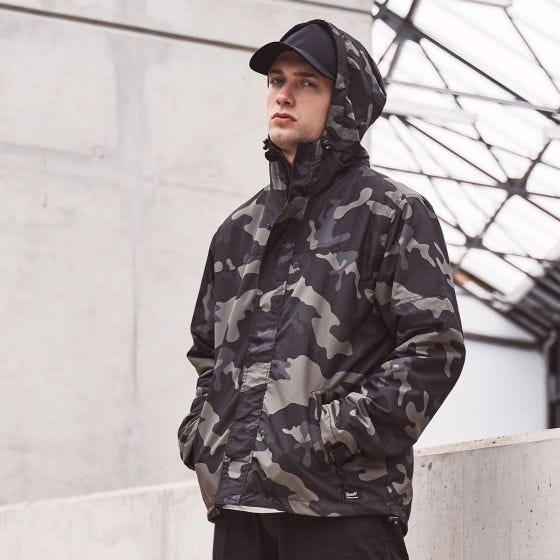 Brandit Windbreaker Front Zip Dark Camo