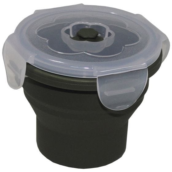 Fox Outdoor Foldable Bowl Round 240ml Lockable Lids OD Green