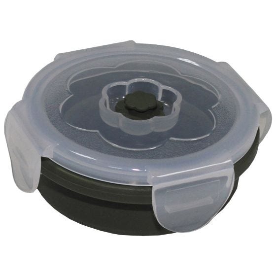 Fox Outdoor Foldable Bowl Round 240ml Lockable Lids OD Green