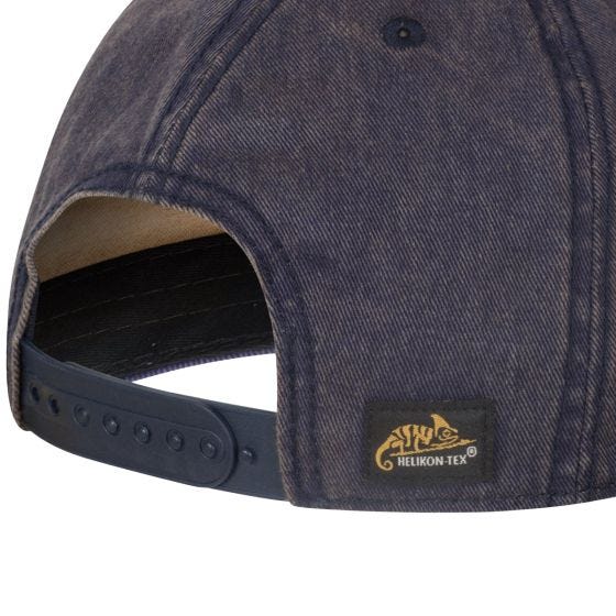 Helikon Plain Snapback Cap Cotton Dirty Washed Navy