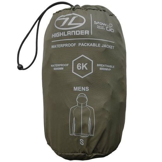 Highlander Stow & Go Packaway Jacket Olive