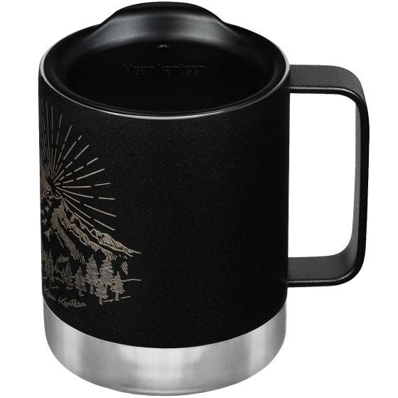 Klean Kanteen 355ml Insulated Camp Mug w/Tumbler Lid Mountain-Black