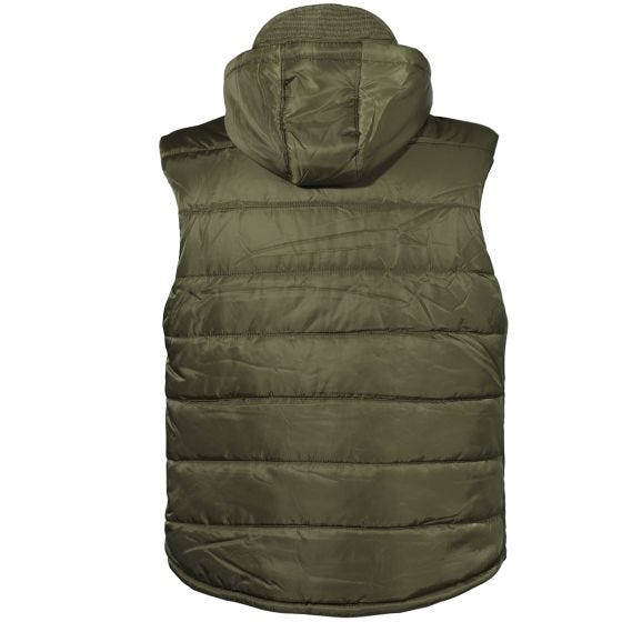 MFH Lined Vest with a Detachable Hood OD Green