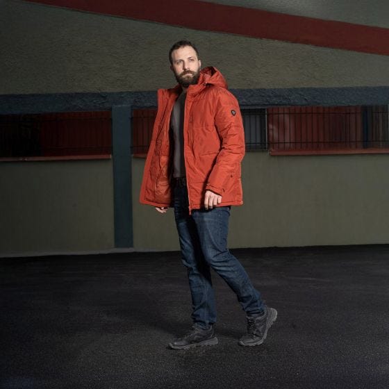 Pentagon Taurus Puffer Jacket Maroon Red