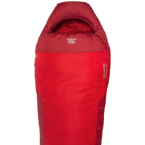 Highlander Serenity 450 Mummy Sleeping Bag Red