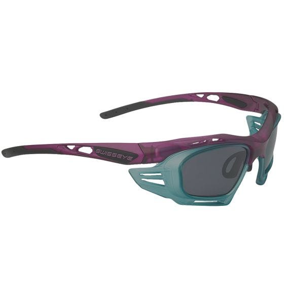 Swiss Eye M-Cover 6C Sunglasses Crystal Turquoise/Smoke, Spare Orange Lenses / Crystal Berry Matt/Black Frame