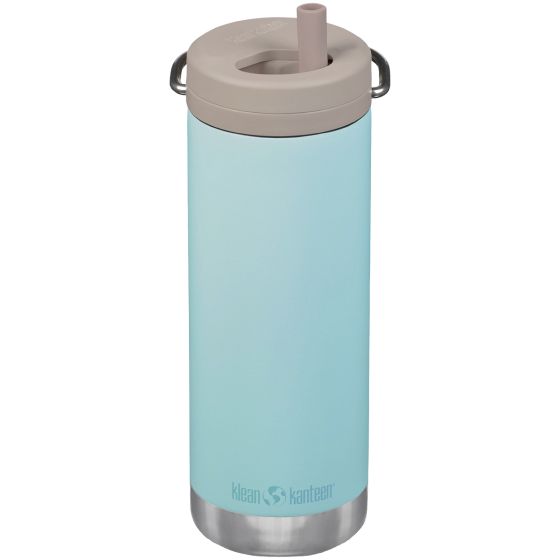 Klean Kanteen TKWide 473ml Insulated Bottle Twist Cap w/Straw Blue Tint