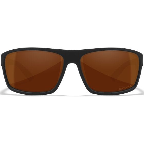 Wiley X WX Peak Glasses - Captivate Polarized Copper Lenses / Matte Black Frame