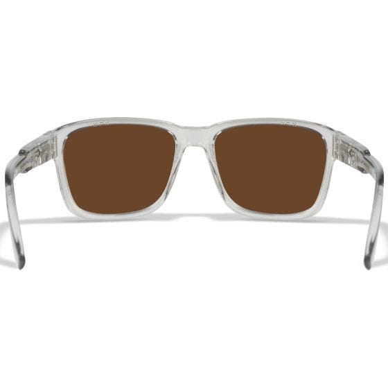 Wiley X WX Trek Glasses - Captivate Polarized Green Mirror Lenses / Gloss Crystal Light Grey Frame