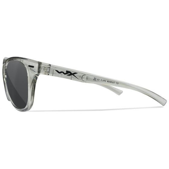Wiley X WX Ultra Glasses - Captivate Polarized Grey Lenses / Gloss Crystal Light Grey Frame