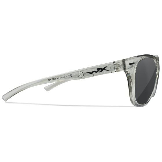 Wiley X WX Ultra Glasses - Captivate Polarized Grey Lenses / Gloss Crystal Light Grey Frame