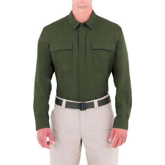 First Tactical Men's Tactix Long Sleeve BDU Shirt OD Green