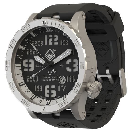 Hazard 4 Heavy Water Diver Titanium Tritium Watch Blacktie White GMT Green/Yellow