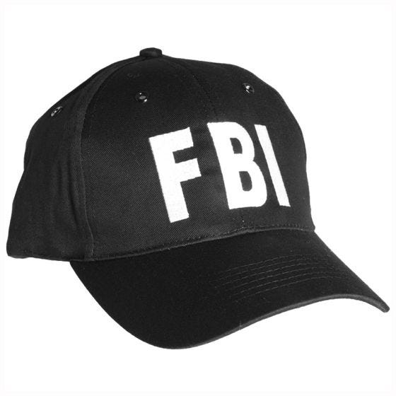 Mil-Tec FBI Baseball Cap with Plastic Band Black